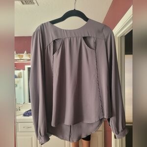 Charcoal Grey Cut-out Dressy Top Small